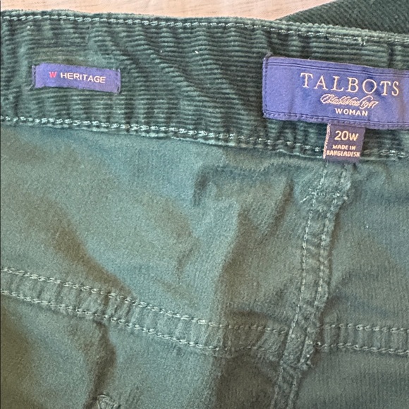 Talbots Corduroy Dark Green Women's Pants 20W 31" inseam - Picture 4 of 5